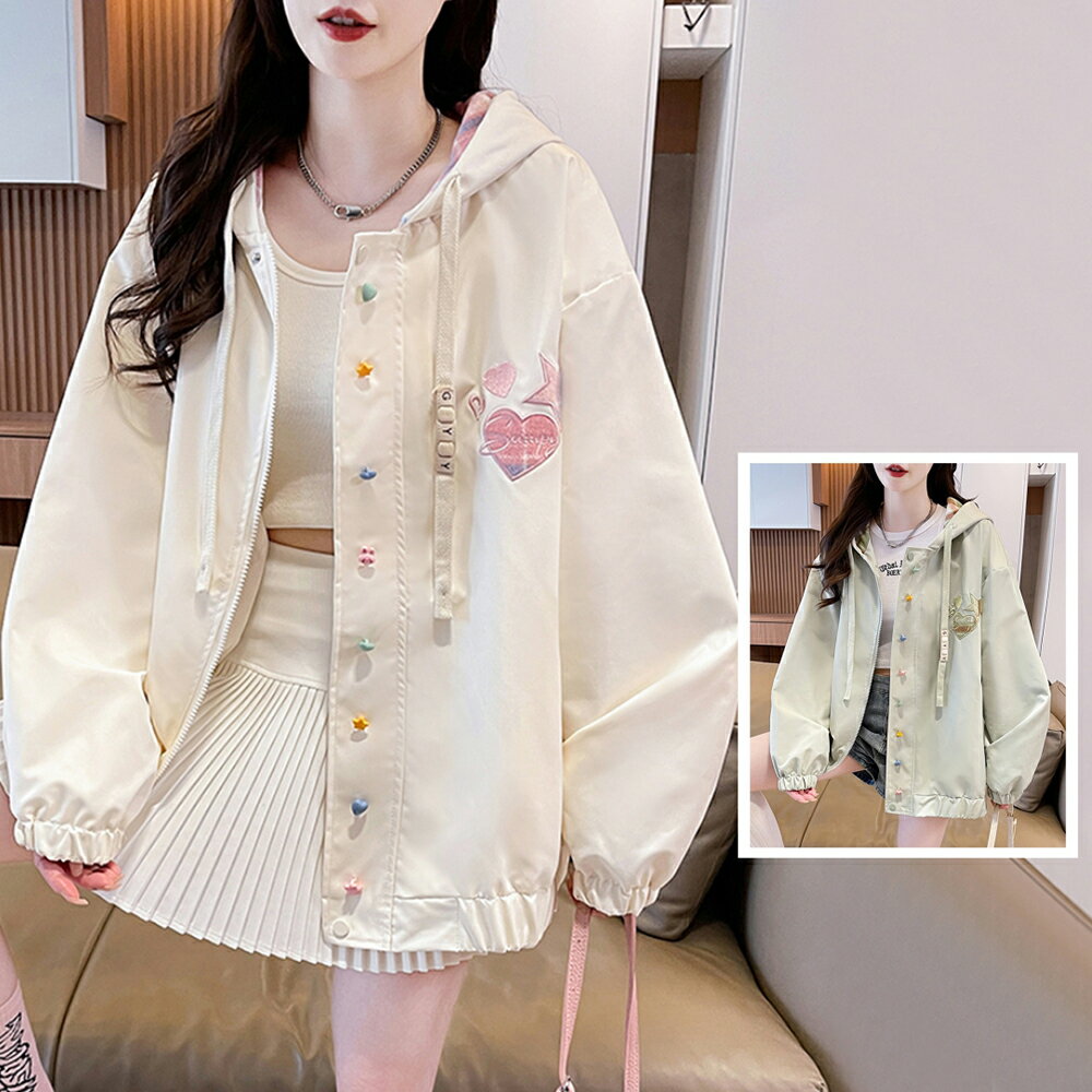 ＊ORead＊學院風刺繡連帽夾克(2色S~2XL)