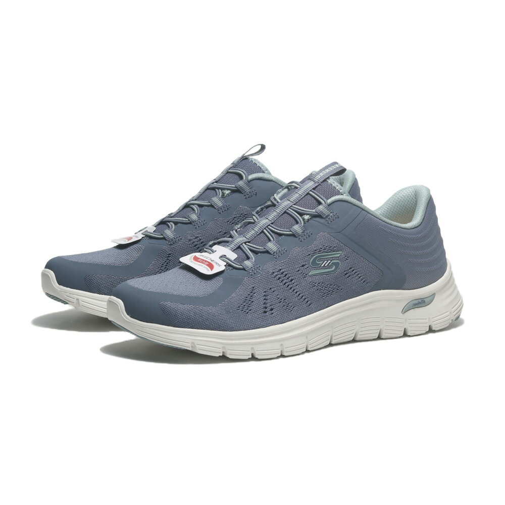 【滿千折百】SKECHERS 休閒鞋 ARCH FIT 迷霧藍 免綁帶 健走鞋 女 104384SLT