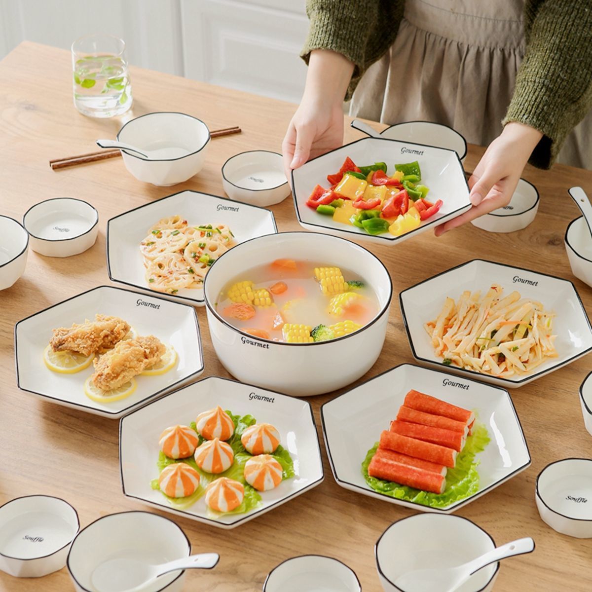 碗碟組合/碗碟/盤子/陶瓷碗 碗碟盤套裝整套陶瓷餐具高顏值家用碗盤創意碗筷一套盤子菜盤湯碗