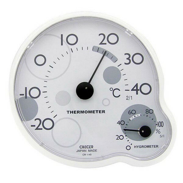 CRECER溫濕度計(日本原裝)溫度計/濕度計/溼度計/溫溼度計CR-140(灰色)CR140