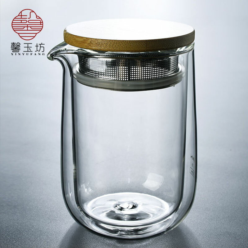 耐熱玻璃茶壺旅行過濾茶水功夫茶具創意雙層隔熱泡茶壺家用