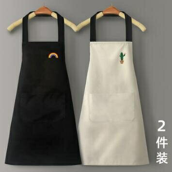 圍裙 圍裙家用廚房防水防油男女工作服布定制logo印字可愛日系韓版時尚