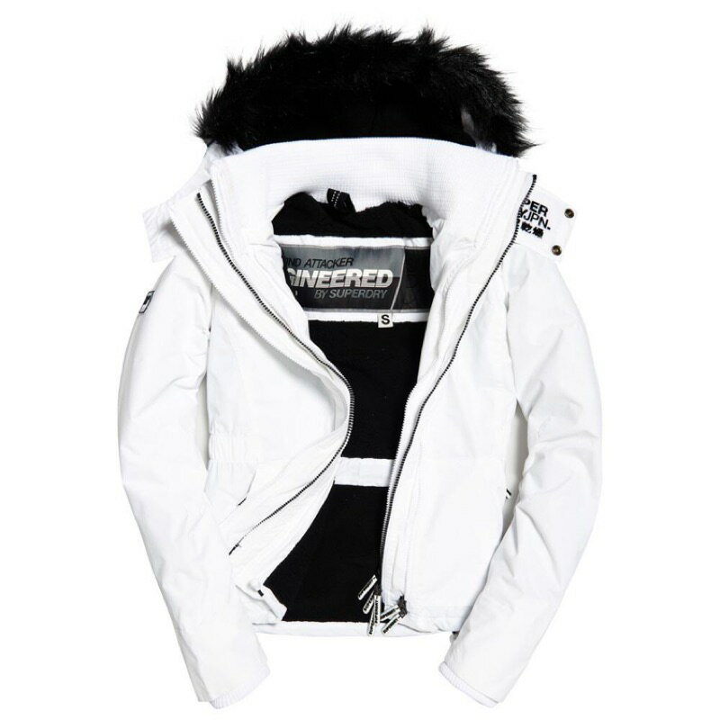 跩狗嚴選 全白 極度乾燥 攻擊者 Superdry 女生 風衣 外套 加厚刷毛保暖 腰身 黑白
