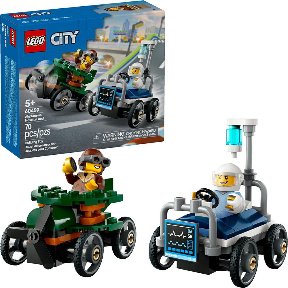 樂高LEGO 60459 City Great Vehicles城市系列 飛機vs.病床賽車套裝