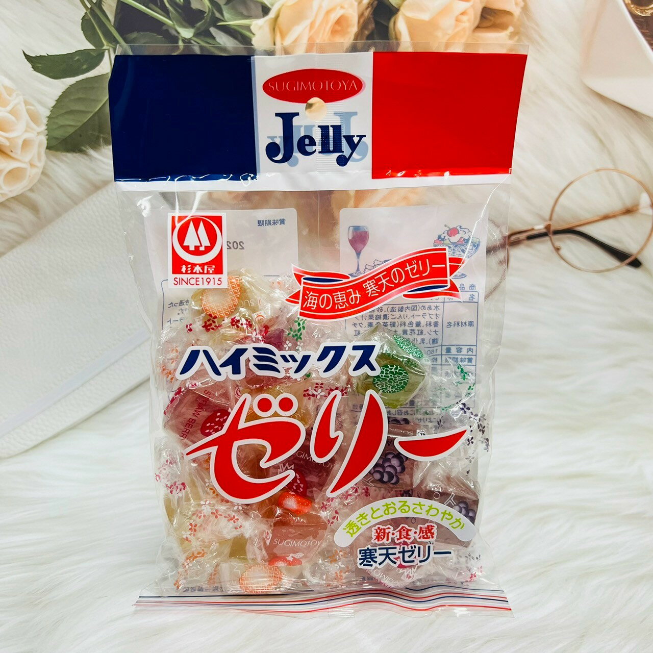 日本 衫本屋 Jelly 綜合風味水果軟糖 寒天軟糖 寒天果凍糖 鳳梨 柑橘 哈密瓜 葡萄 草莓