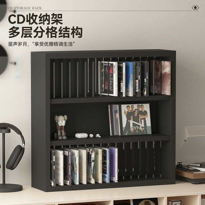免運 可開票 工廠直銷 CD收納架PS4遊戲機碟片存放架桌面DVD光碟分層架專輯展示架光碟架 快速出貨DDD1111