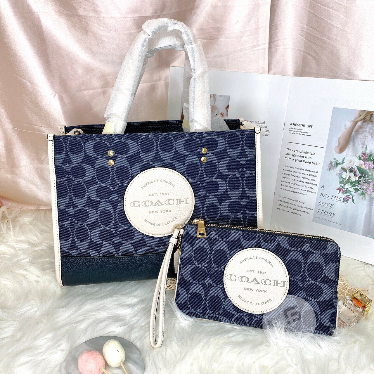 美國代購 臺灣現貨 Coach 丹寧款托特包 肩背包 斜背包【送禮精選★APP下單點數4倍送】