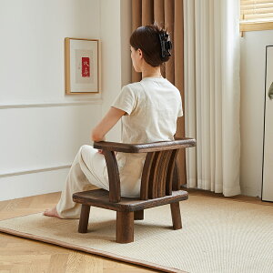 3MLE中式實木矮款小椅子家用靠背扶手椅陽台休閒茶幾椅圈椅榻榻米