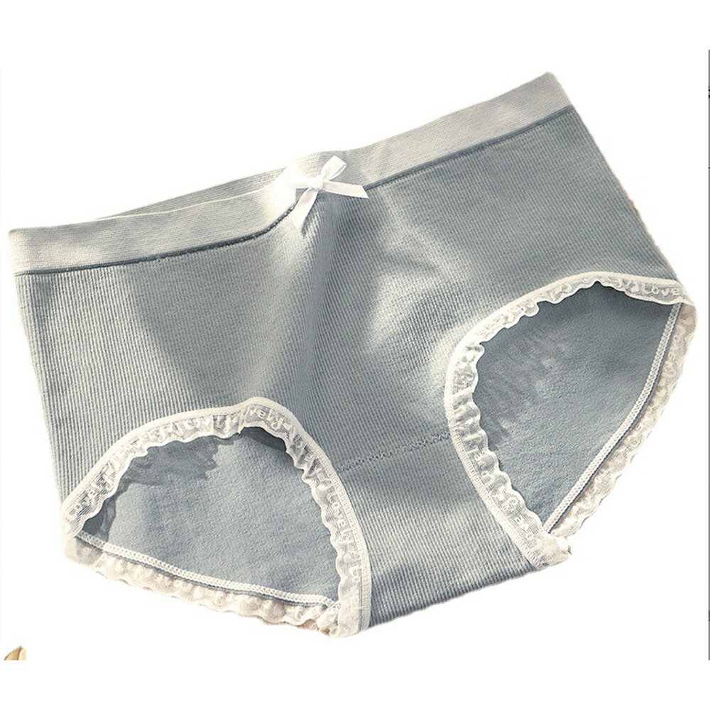 純棉女式內褲 中腰無痕內褲 去棉透氣高彈性不緊勒 針織三角內褲 ＃丹丹悅生活 2