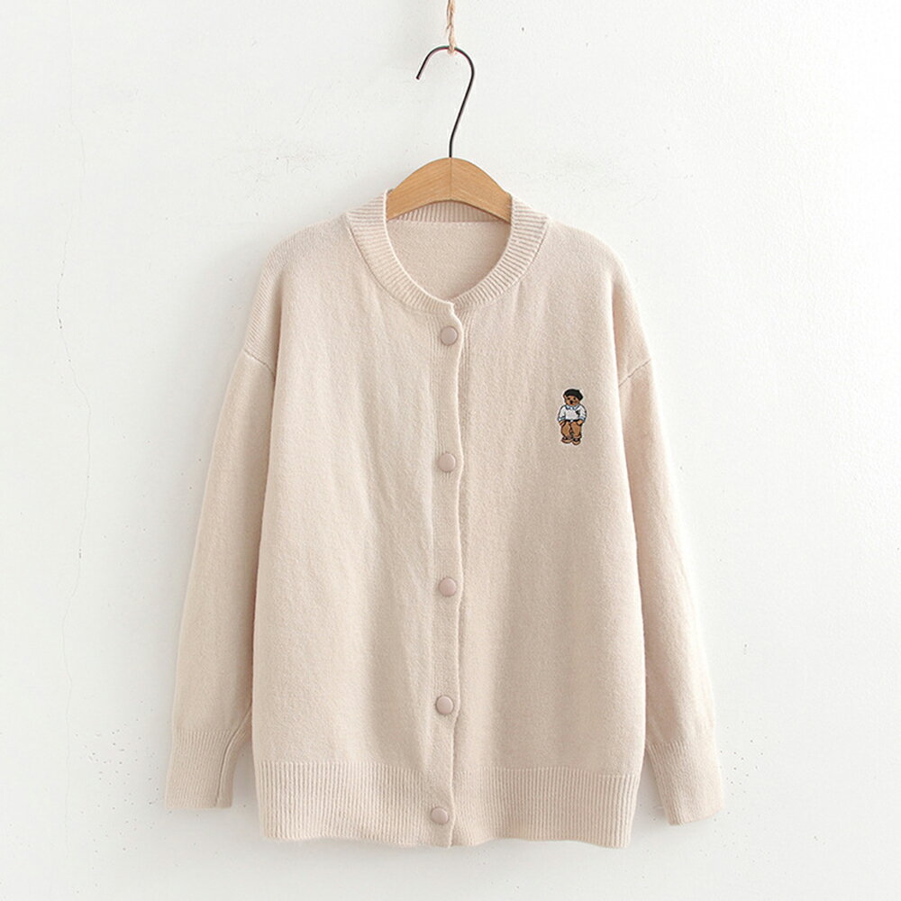 ＊ORead＊軟糯小熊刺繡毛衣外套(2色F碼)【限定加碼✿全館滿額再折】