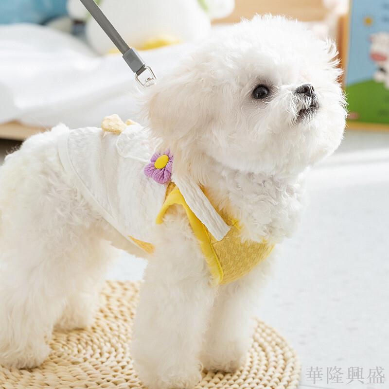 春夏季狗狗可愛卡通搞怪大白鵝口袋牽引背心小型犬貓咪寵物狗衣服