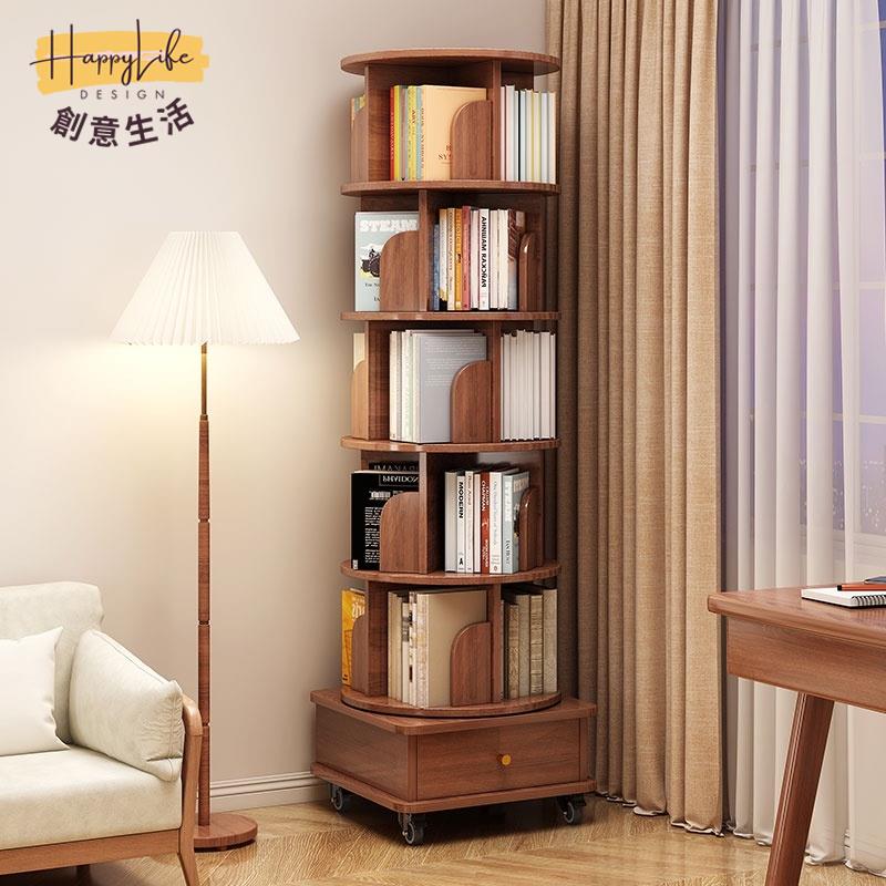 工廠直銷 書櫃帶輪子 可移動櫃子 客廳簡易落地置物架子 現代簡約旋轉書架360度架子 家用學生收納櫃子新店開業 全館折扣 售後保障 優選/免運