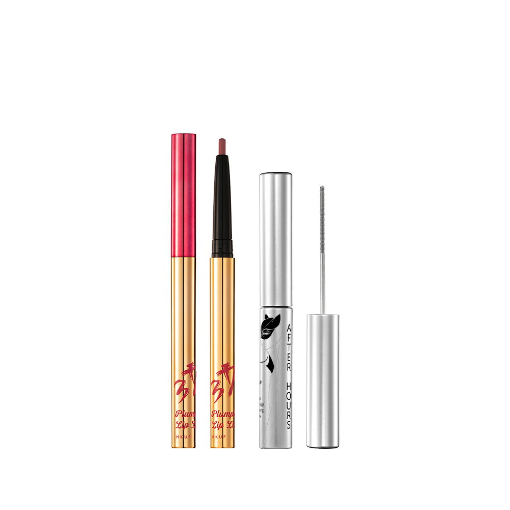 MKUP 美咖【新品上市】立體嘟嘟唇線筆+睫毛膏(夜貓女纖長抗暈睫毛膏/Super纖長電眼睫毛膏/狠大眼睫毛膏)三擇一