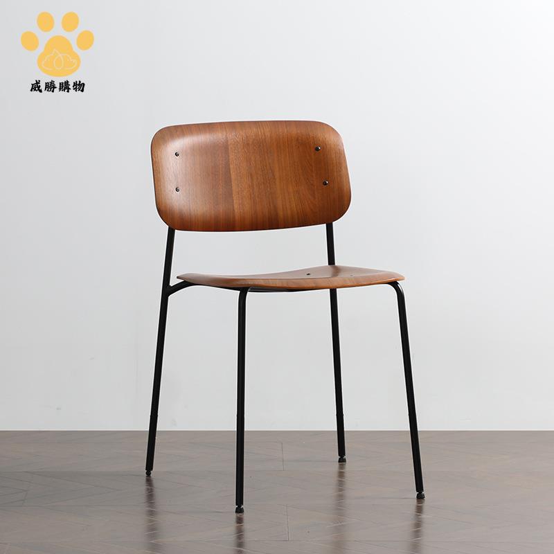 簡約現代餐椅 設計師椅 ins網紅創意 家用實木鐵藝靠背餐廳椅子G9/19