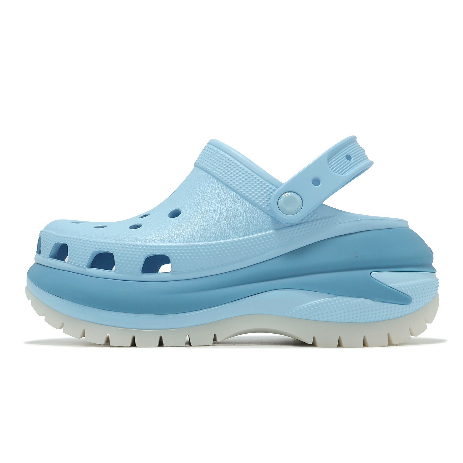 Crocs 洞洞鞋 洞洞鞋 Mega Crush Matte Clog 男女鞋 藍 經典光輪花呢克駱格 厚底 卡駱馳 2107494NS