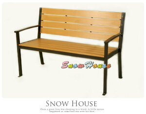 ╭☆雪之屋小舖☆╯S13108 鐵製塑木公園椅/休閒椅/戶外椅/涼椅