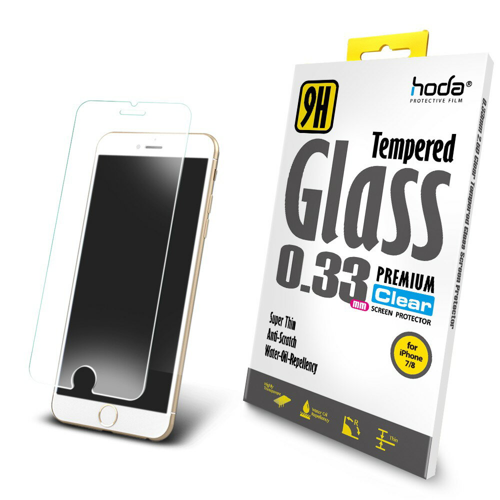 【HODA好貼】【iPhone6/7/8Plus】全透明高透光9H鋼化玻璃半版保護貼 2.5D半版玻璃貼【JC科技】