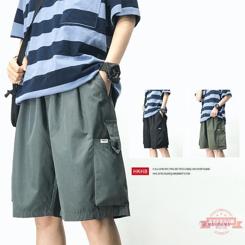 【Mr.M】男生短袖 韓版休閒短褲 素色短褲 休閒工裝短褲 男夏季外穿潮牌 ins爆款運動速乾寬鬆大碼 潮流五分