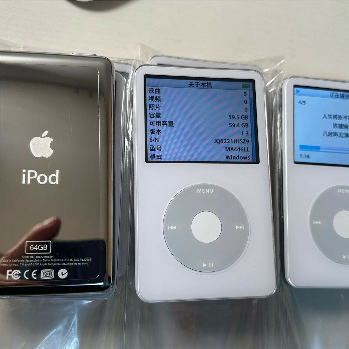 蘋果iPod video播放器,99新學生ipod新改固態64G固態1800mp3電池