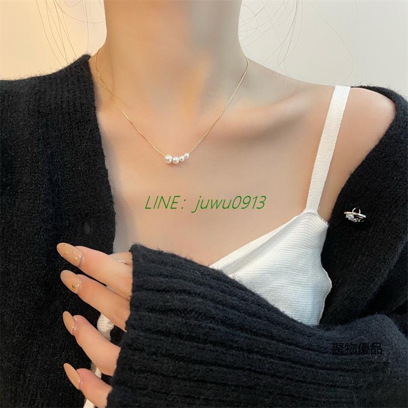 珍珠項鍊女鎖骨鍊輕奢小眾設計感蛇骨鍊頸鍊簡約精品配飾女【聚物優品】