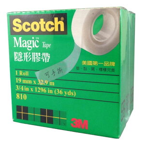 3M™ Scotch® 19mm×32.9m 紙盒裝 隱形膠帶補充包 810