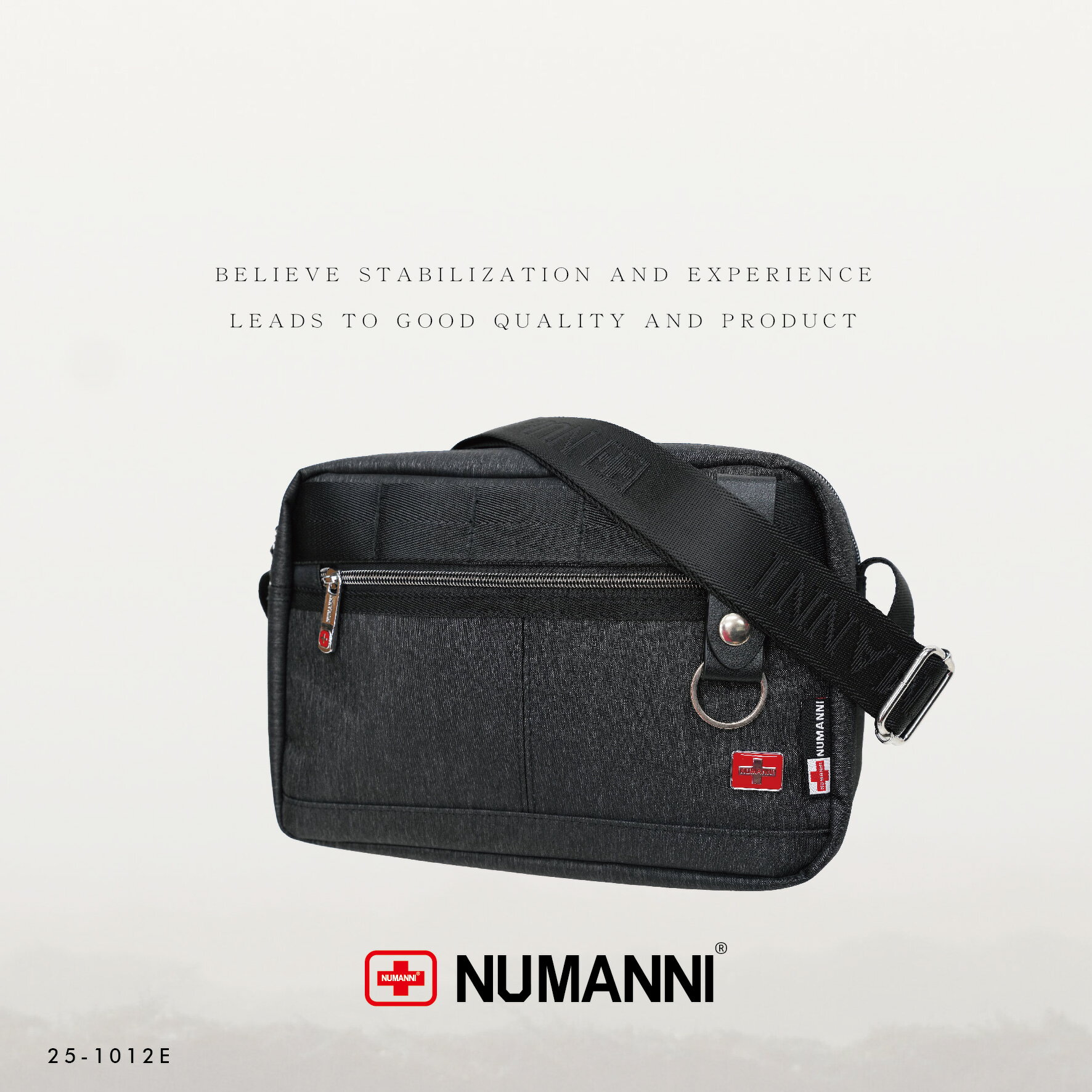 25-1012E【NUMANNI 奴曼尼】升級版機能雙主層袋防潑水牛津料斜肩背 (二色)