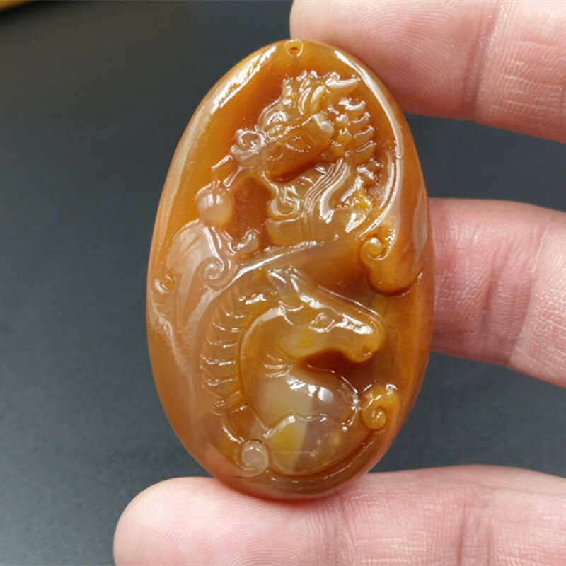 天然玉石a貨雲南龍玉龍馬精神玉掛件黃龍玉吊墜玉牌子