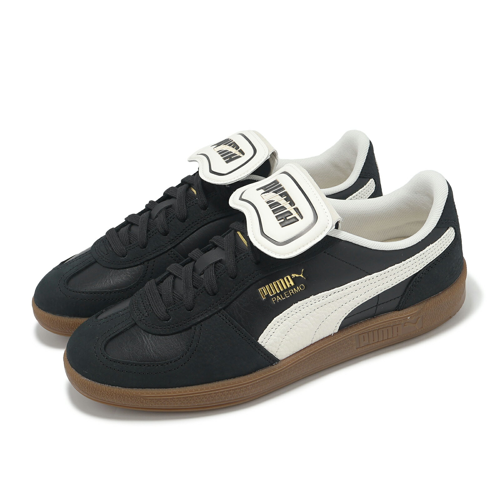 Puma 休閒鞋 Palermo Premium 男鞋 女鞋 黑 白 麂皮 翻鞋舌 焦糖底 德訓鞋 7