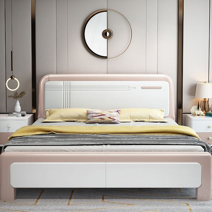 全實木白色現代簡約實木床1.5米雙人臥室1.8米儲物高箱成人婚床