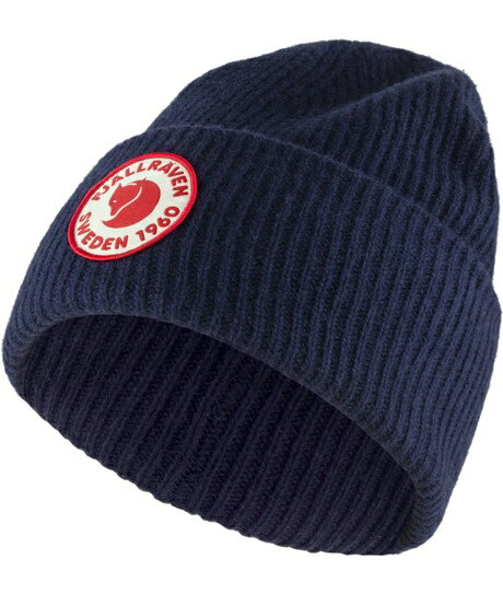 ├登山樂┤瑞典 Fjallraven 小狐狸 1960 LOGO 羊毛帽 暗深藍 # F78142-555