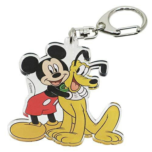 【震撼精品百貨】Micky Mouse 米奇/米妮 迪士尼歡樂人物日本製壓克力鑰匙圈(米奇&布魯托) 震撼日式精品百貨