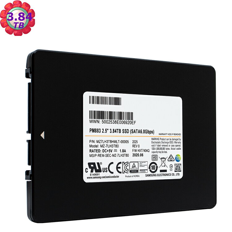 Samsung PM883 3.84TB 3.84T 2.5" SSD 6Gb/s MZ7LH3T8HMLT工業包固態硬碟｜APP賺6%點數回饋