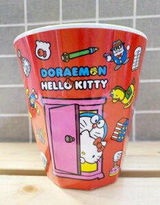【震撼精品百貨】凱蒂貓 Hello Kitty 日本SANRIO三麗鷗 KITTY塑膠杯/水杯-美耐皿哆啦A夢聯名#39555 震撼日式精品百貨