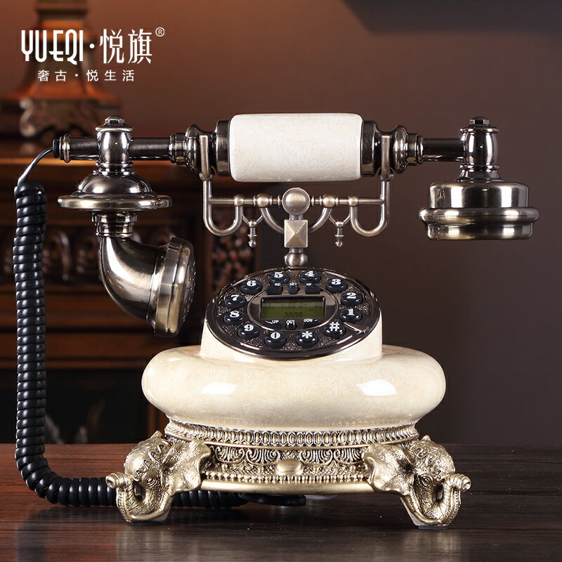 電話機 悅旗仿古歐式電話機復古家用時尚創意辦公有線固定古董電話機座機