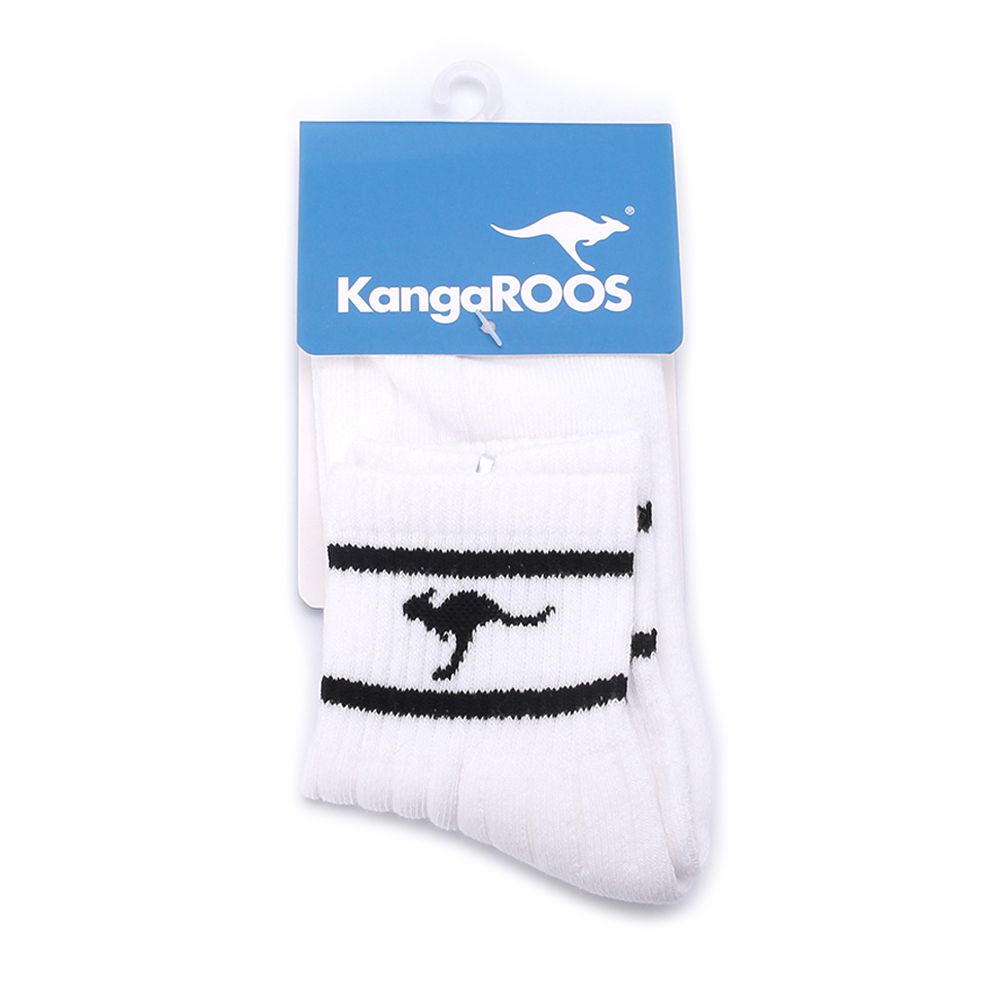 KANGAROOS 經典線條1/2襪 白 KA32499