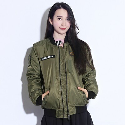 空軍夾克 MA1外套(單件)-寬鬆加厚棒球服圓領女外套72av12【獨家進口】【米蘭精品】 1