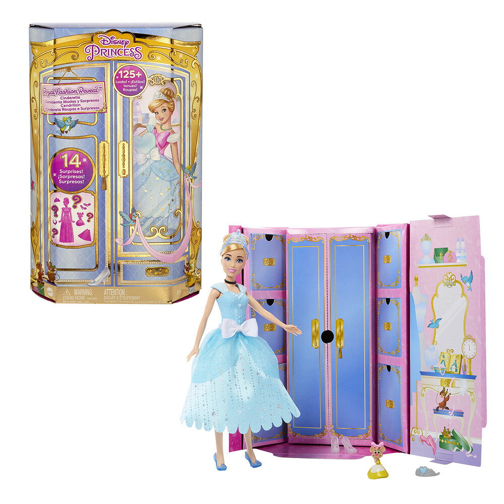 《MATTEL》迪士尼公主 灰姑娘造型娃娃驚喜配件 東喬精品百貨