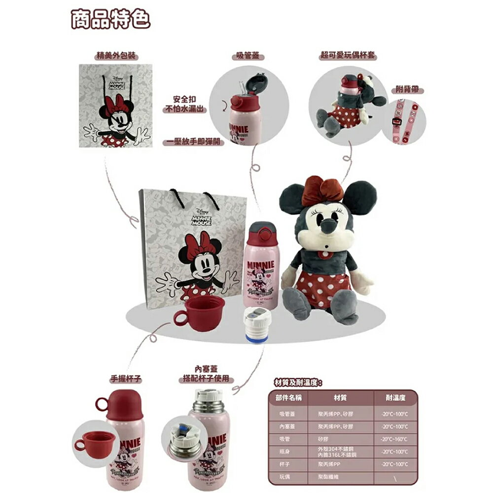 Disney系列玩偶保溫瓶組合(米奇/米妮/毛怪/艾莎)【甜蜜家族】 2