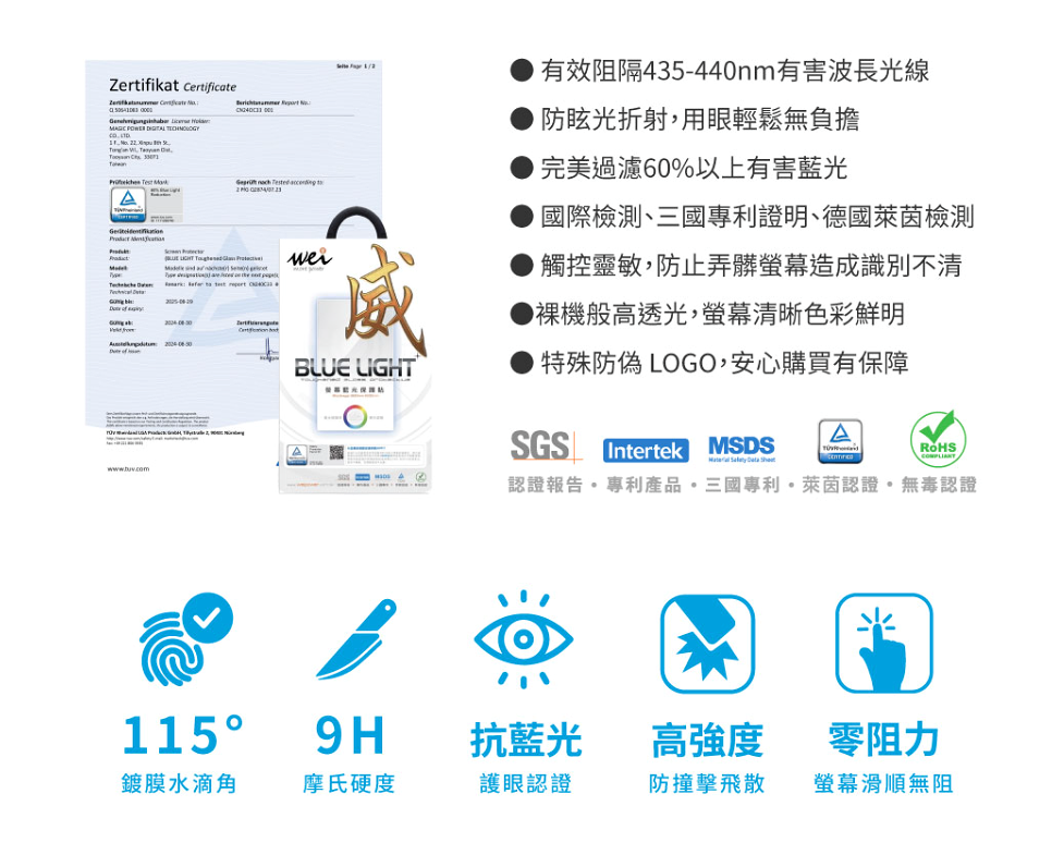 膜力威 德國萊因 TÜ VBLR60 AR 抗反射 抗藍光 2.5D 滿版 9H 玻璃保護貼 Galaxy S25 Ultra 4