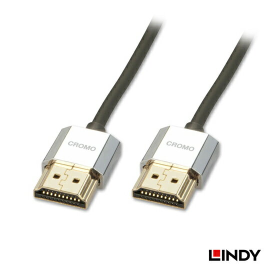 LINDY林帝 41675 鉻系列 HDMI 2.0 4K/60MHz極細影音傳輸線 3M TYPE-A