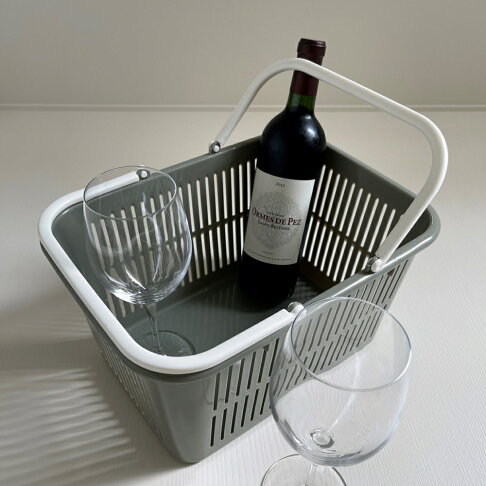 多功能野餐提籃 戶外提籃 購物籃 L號 方形 21L 無印風 台灣製 0