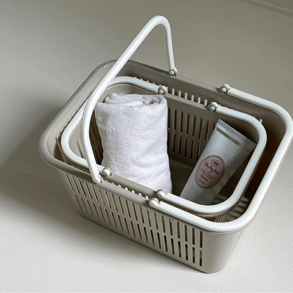 多功能野餐提籃 戶外提籃 購物籃 L號 方形 21L 無印風 台灣製 5