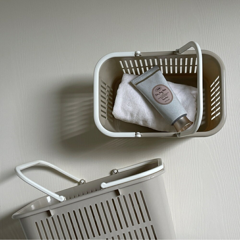 多功能野餐提籃 戶外提籃 購物籃 L號 方形 21L 無印風 台灣製 6