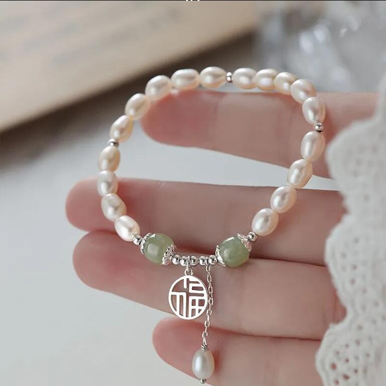 福牌珍珠手鏈女純銀新中式手串串珠高階感輕奢手鐲新年禮物送女友【步行者戶外生活館】P