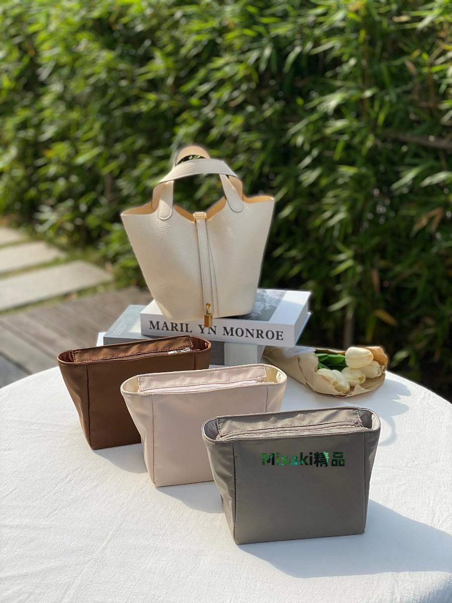 內膽包包 包內膽 適用於愛馬仕hermes菜籃子picotin18/22防水尼龍緞面拉鏈款內膽包-Misaki精品