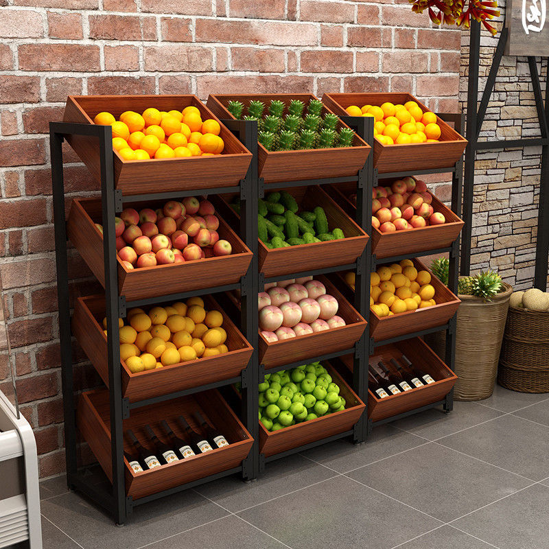 【限時優惠】超市貨架水果蔬菜架零食展示架廚房置物架落地水果店架子創意多層