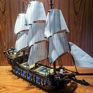 兼容樂高黑珍珠號加勒比海盜船模型拼裝玩具帆船積木男孩兒童禮物