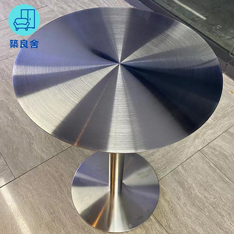 免運 開立發票 圓桌 不鏽鋼圓桌 茶几桌 可定製不銹鋼圓桌網紅奶茶店咖啡廳圓形吧臺桌不銹鋼工業風實心特惠/工廠直銷 工廠現貨 全館折扣 售後保障 zl535