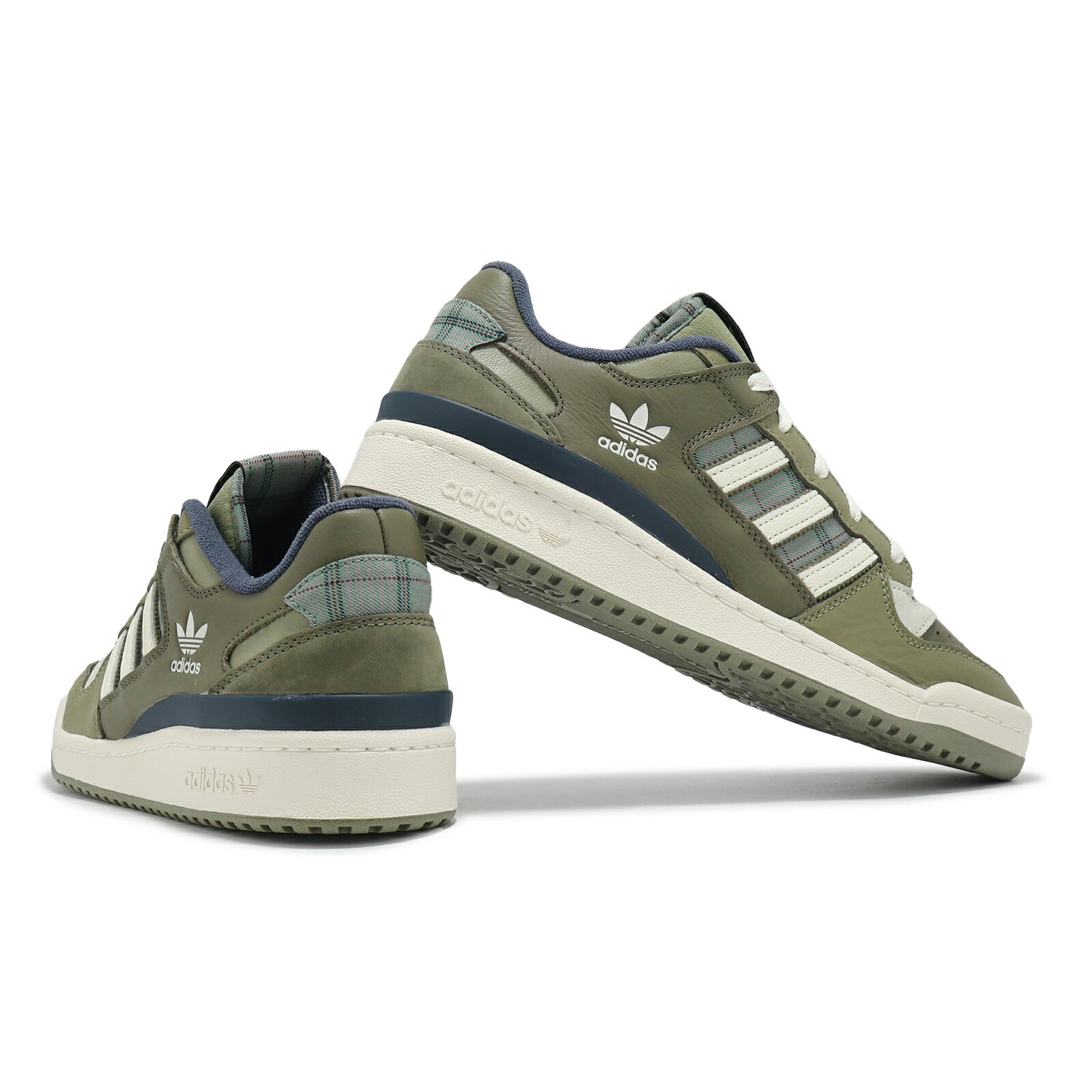 adidas 休閒鞋 Forum Low CL 男鞋 軍綠 米白 復古 格紋 愛迪達 JH9596 5