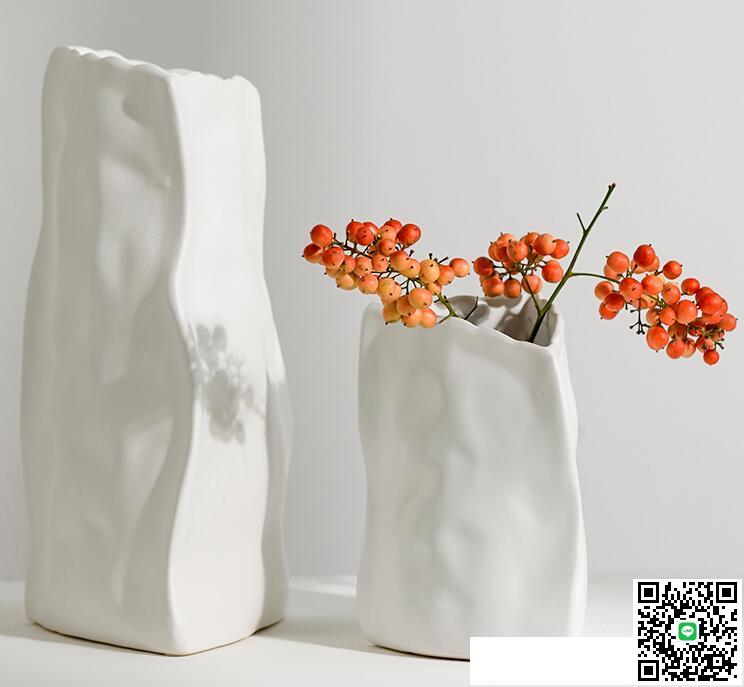 北歐不規則藝術陶瓷花瓶擺件客廳干花插花器創意家居玄關餐桌裝飾 雙十一全館距惠